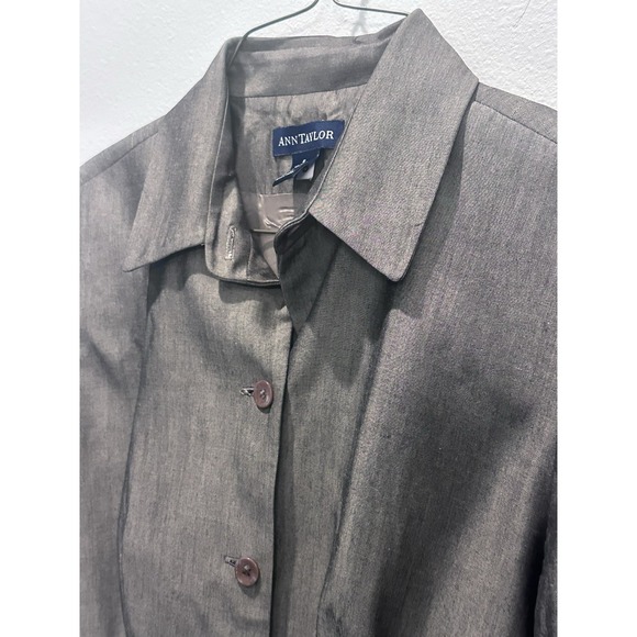 Ann Taylor Loft Women's Iridescent Jacket Size 8 Lined Long Sleeve Jacket Preppy - Picture 3 of 12